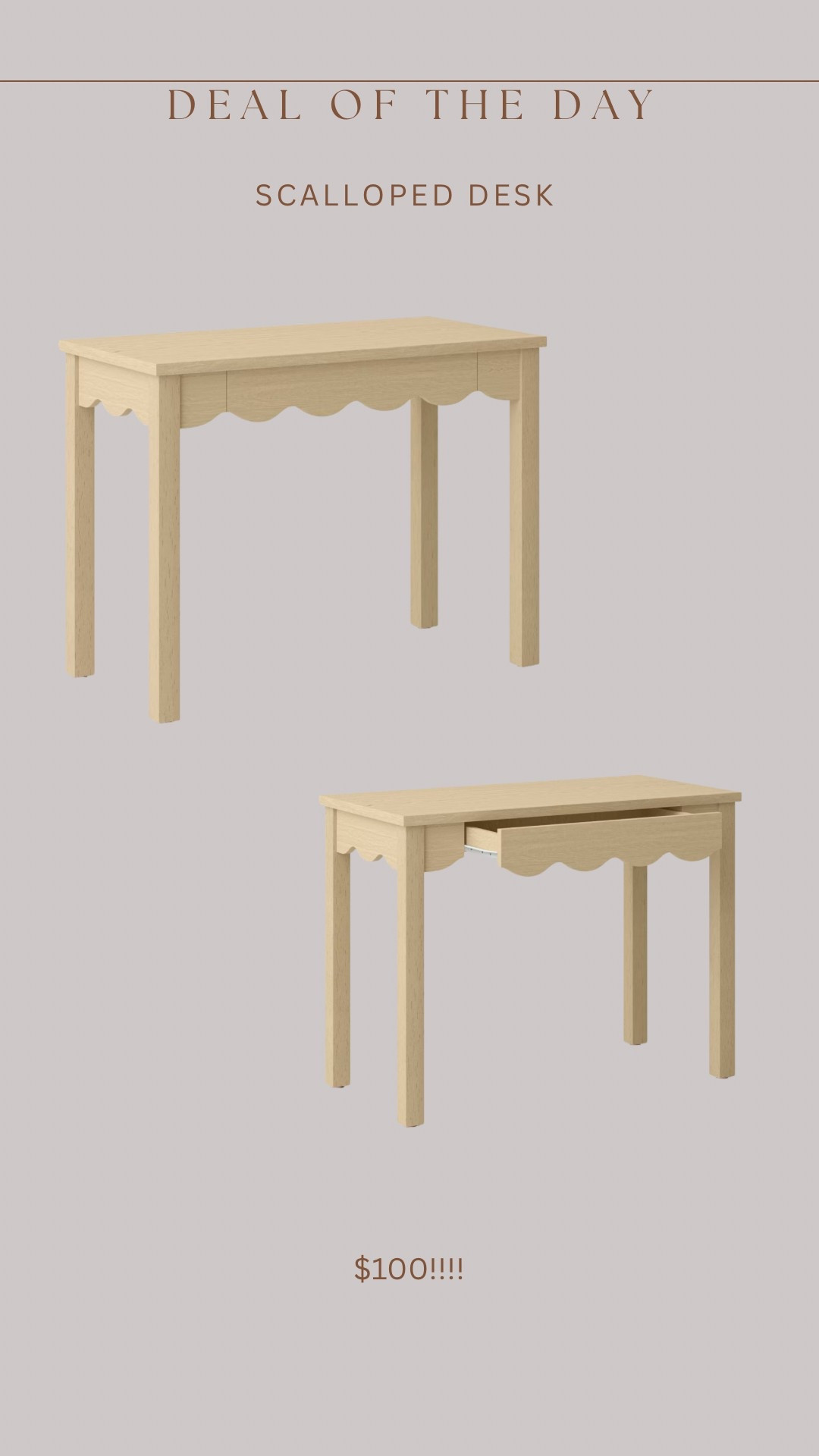 Brand new desk! This will be popular / high sellout risk! Adorable scalloped desk (can also be used as a vanity) is only $100!!! 

#LTKSaleAlert #LTKFindsUnder100 #LTKHome