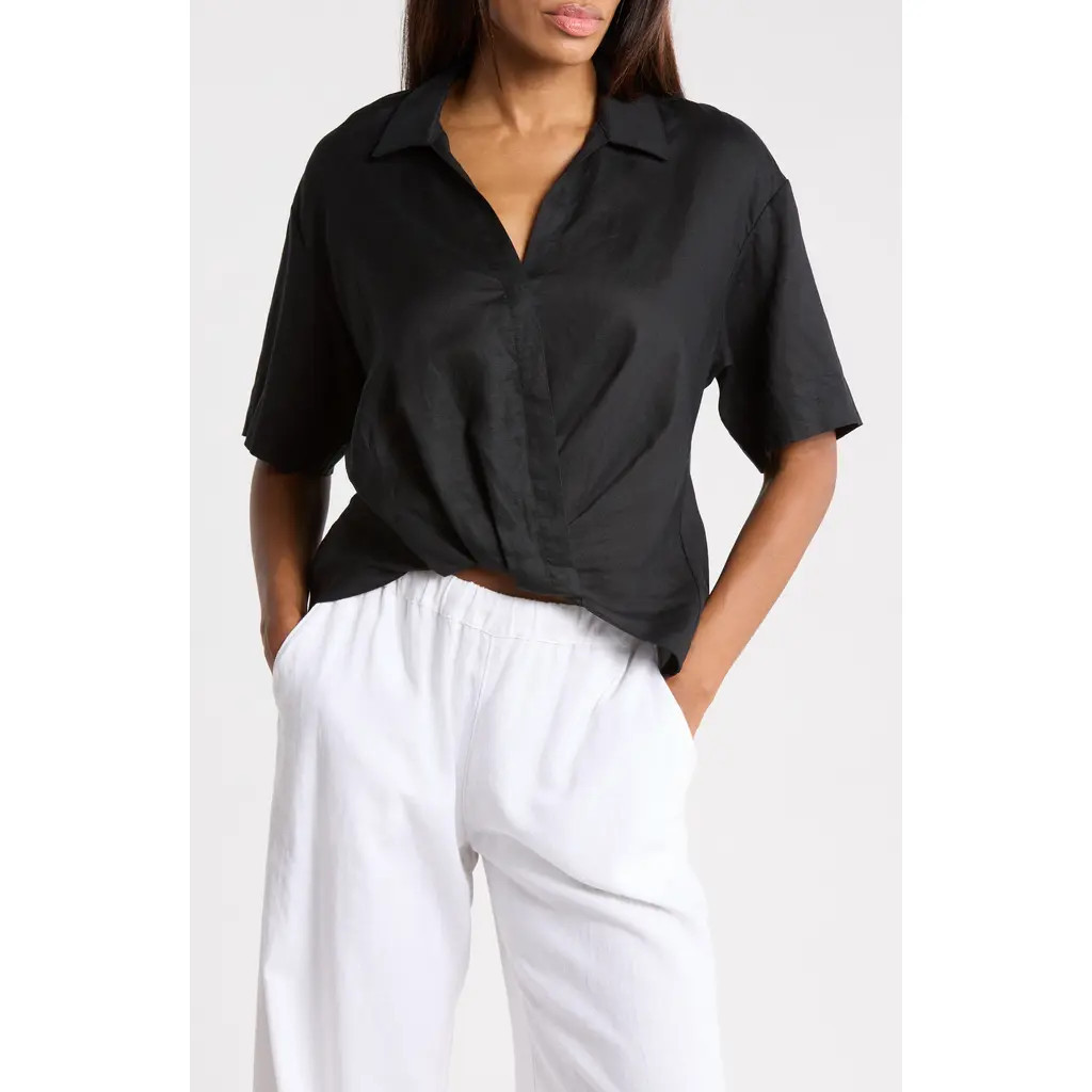 Theory Twist High-Low Top in Black at Nordstrom Rack, Size Small | Nordstrom Rack