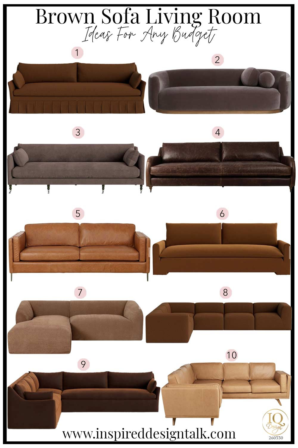 Brown Sofa Living Room Ideas That Look Modern and Expensive // 1. Portola Pleated Sofa // 2. Lowry Sofa // 3. Fabienne Sofa // 4. Lynne Sofa // 5. Penland Sofa // 5. Orielle Leather Sofa // 6. Rupert Sofa // 7. 2-Piece Chaise Sectional Sofa // 8. Modular Corner Sectional Sofa // 9.  Slipcover Corner Sectional Sofa //  10. Leather Corner Sectional 

 #LTKSeasonal #LTKOver40 #LTKHome