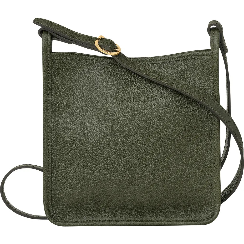 Longchamp Small Le Foulonné Leather Crossbody Bag in Khaki at Nordstrom | Nordstrom