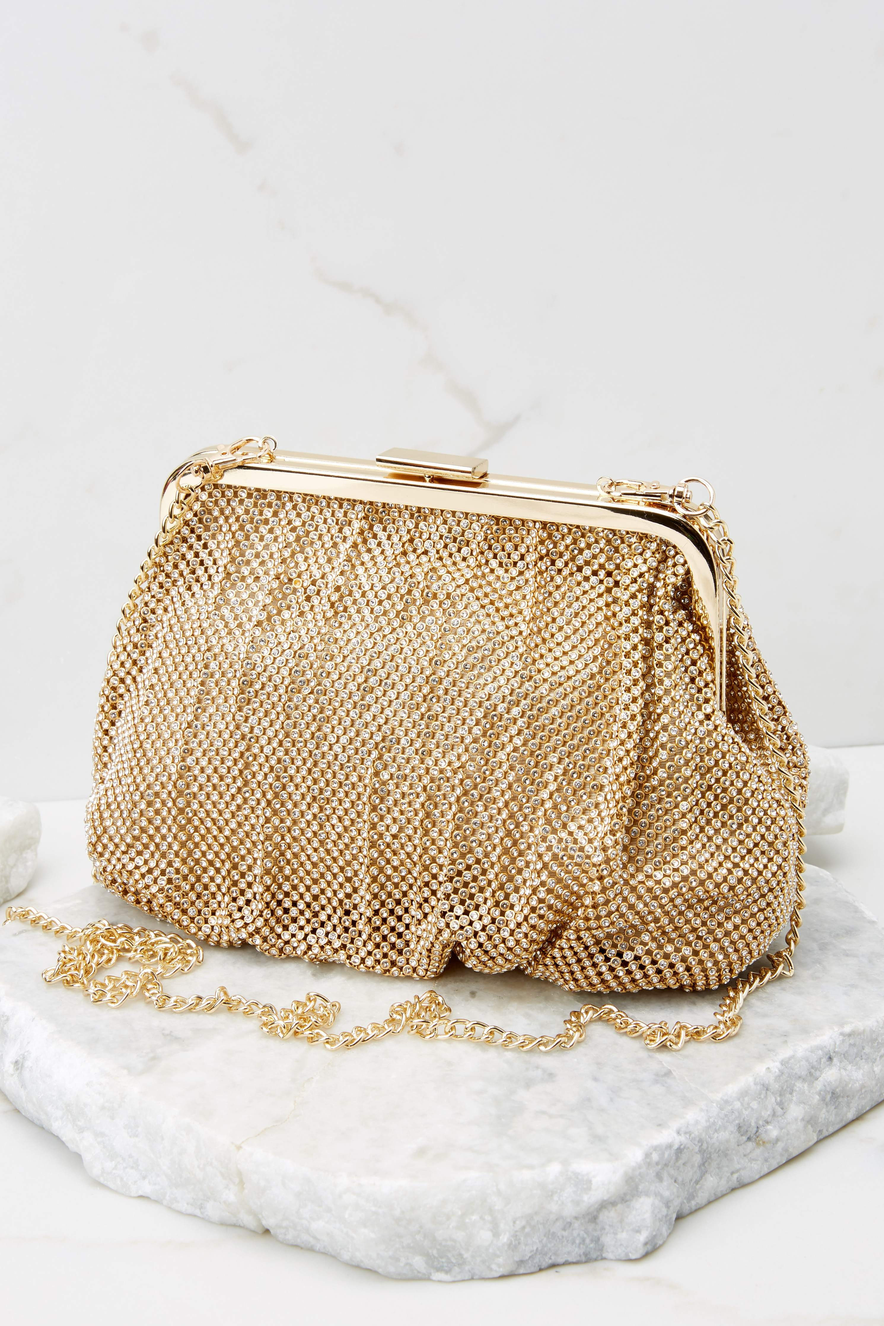 City Night Vibes Gold Clutch | Red Dress 