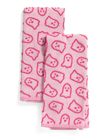 Set Of 2 Jacquard Ghost Kitchen Towels | Halloween | Marshalls | Marshalls