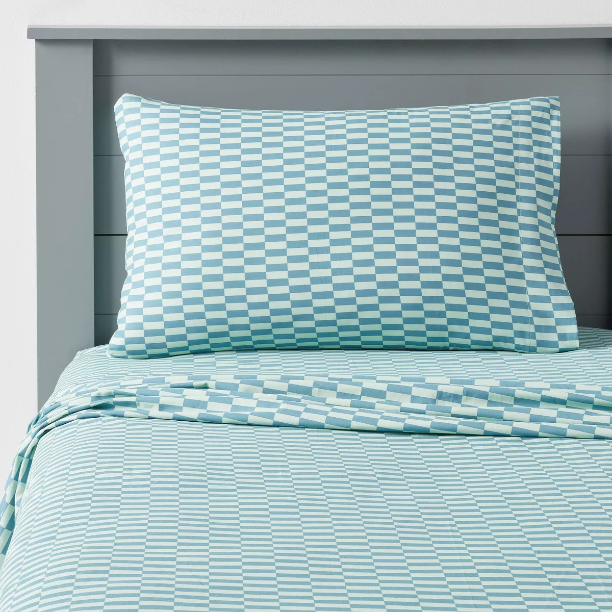 Cotton Kids' Sheet Checker - Pillowfort™ | Target
