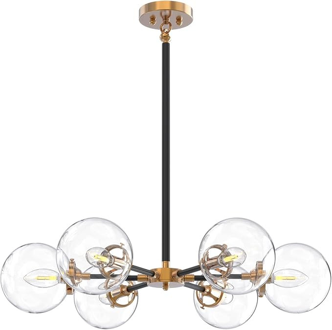 Sputnik Chandelier 6 lights Globe Mid Century Chandeliers Modern Ceiling Light Fixture with Glass... | Amazon (US)