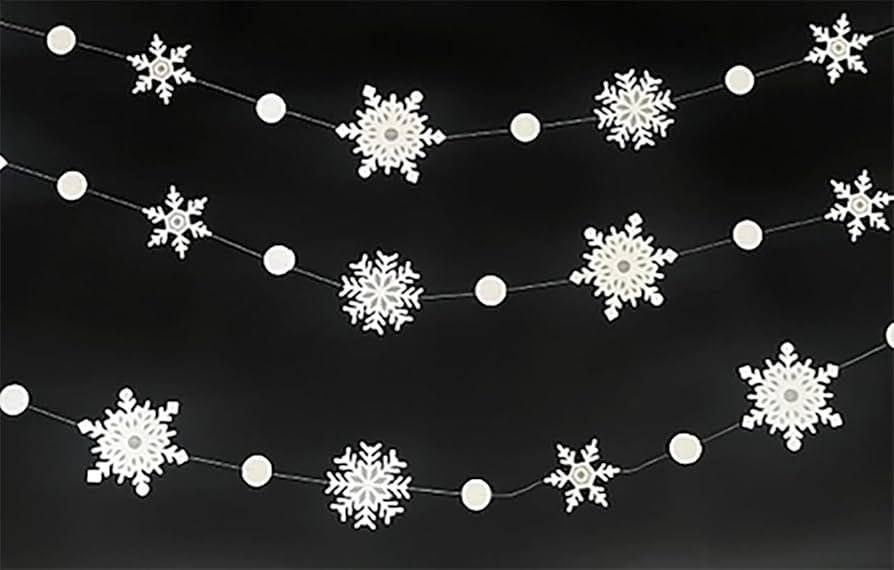 10 PCS Snowflake Garland | Christmas Party Streamers | Xmas Winter Wonderland Hanging Decorations... | Amazon (US)