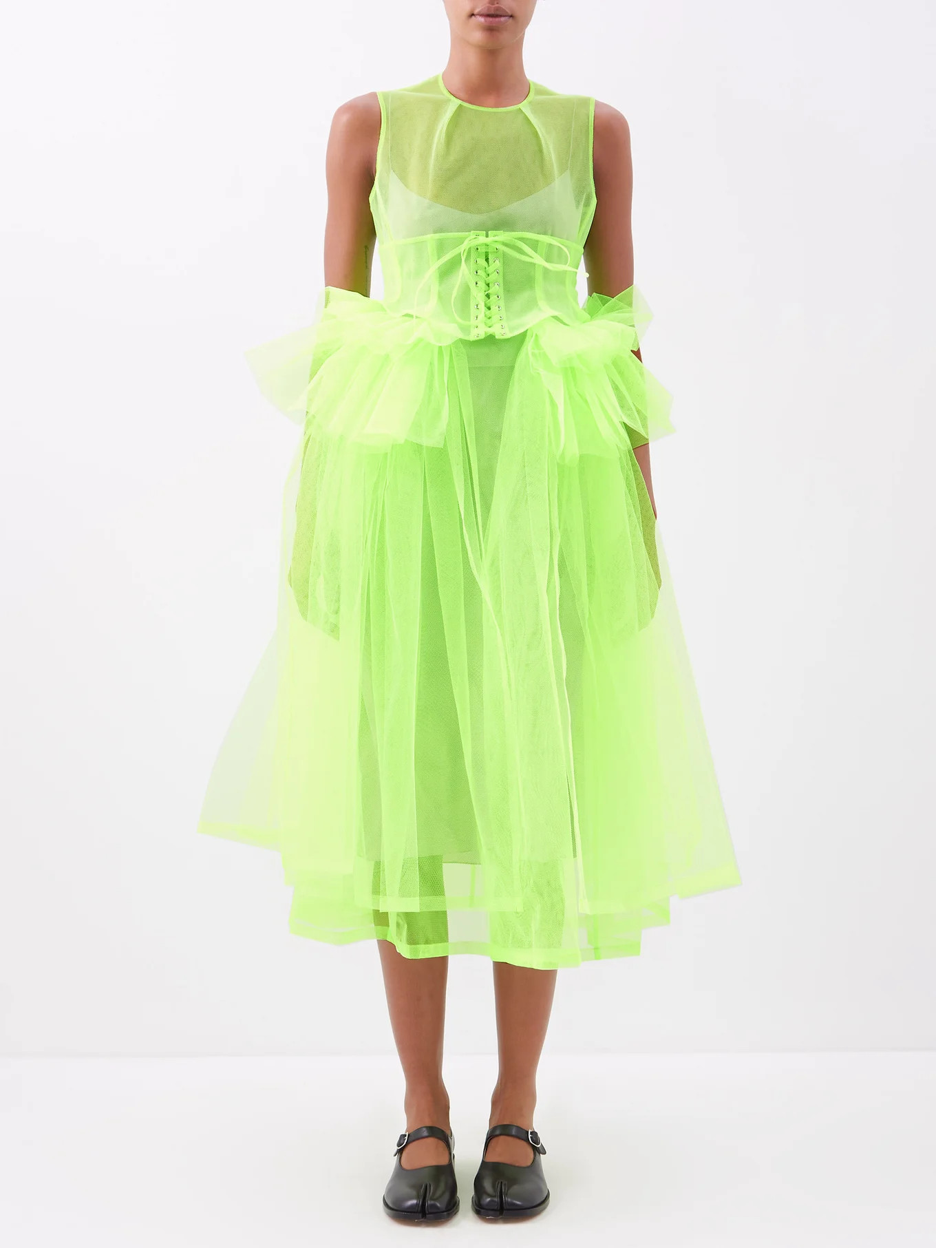 Corset-waist ruffled tulle dress | Noir Kei Ninomiya | Matches (US)