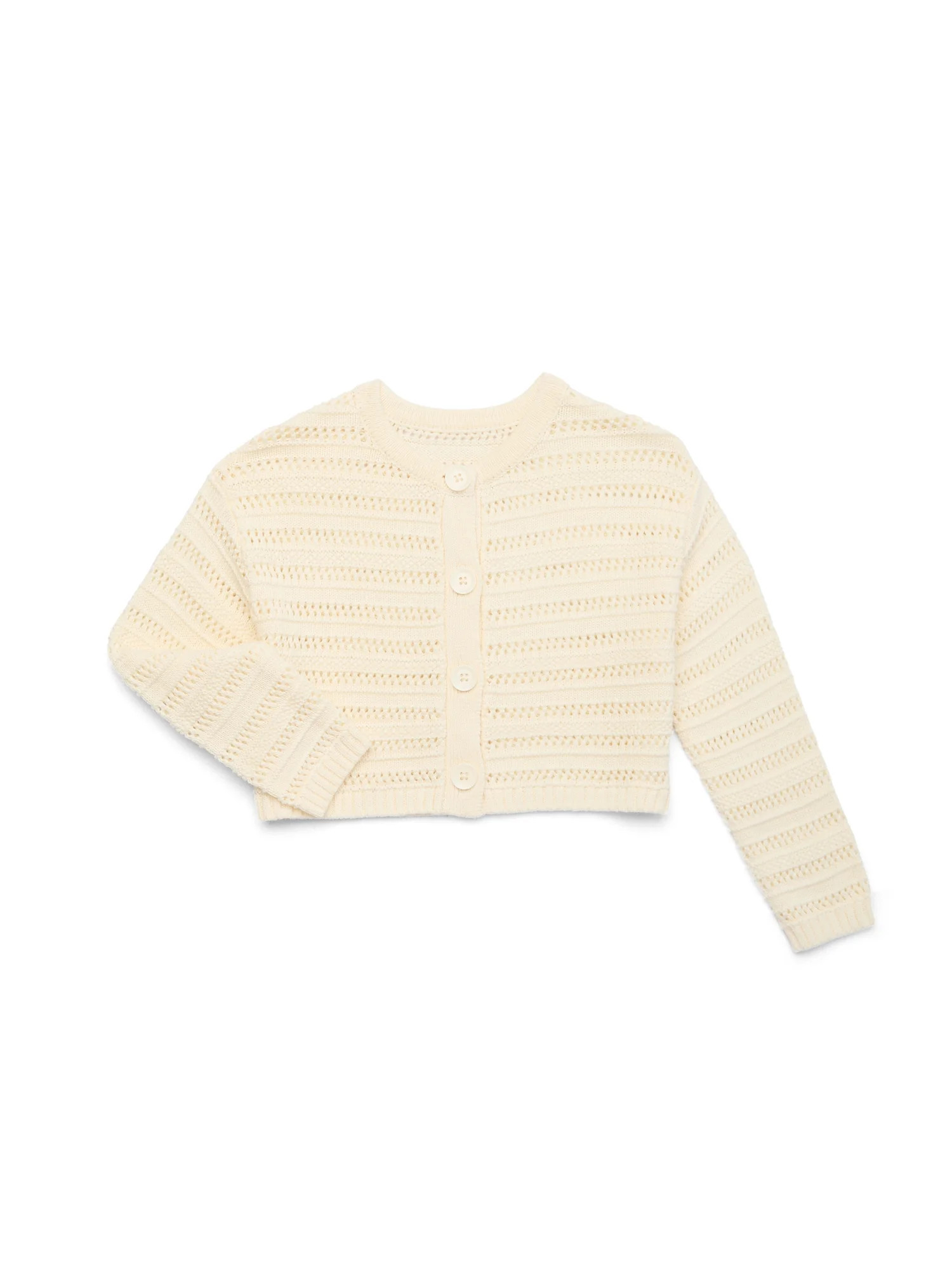 Wonder Nation Toddler Girl Button Down Long Sleeve Cardigan, Sizes 12M-5T | Walmart (US)