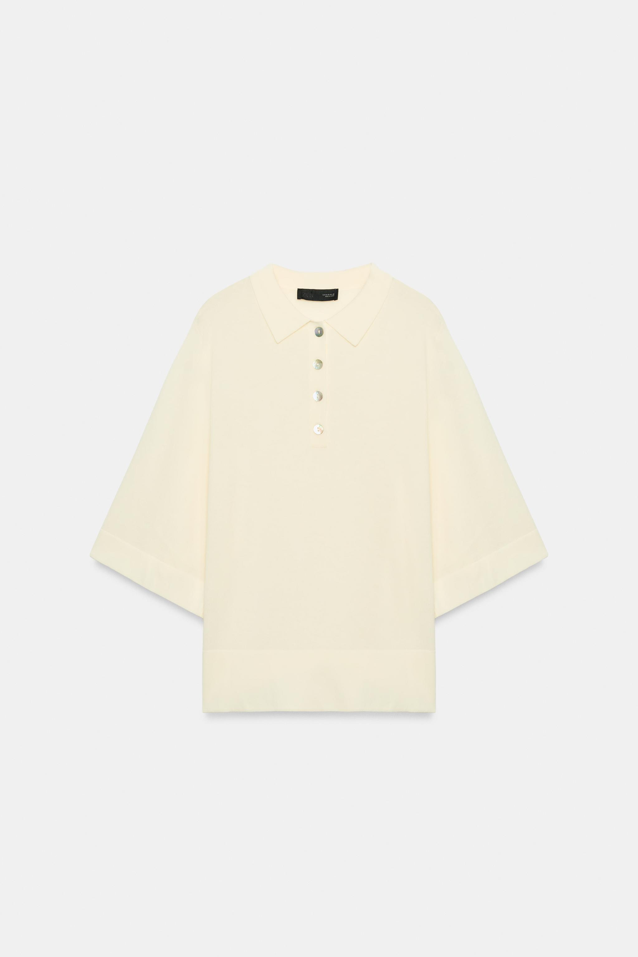 3/4 SLEEVE KNIT POLO SHIRT | Zara UK