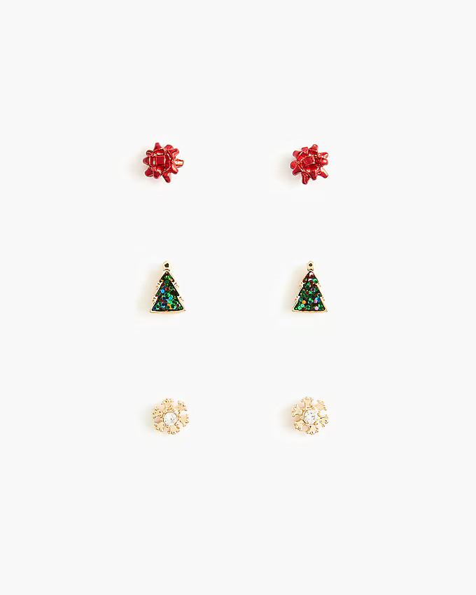 Girls' festive earrings set-of-three | J.Crew Factory