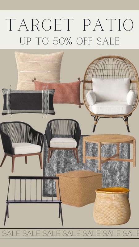Target patio finds that are currently up to 50% off! Loving these furniture finds, pillows, area rug and other decor! 

#LTKsalealert #LTKhome #LTKSeasonal