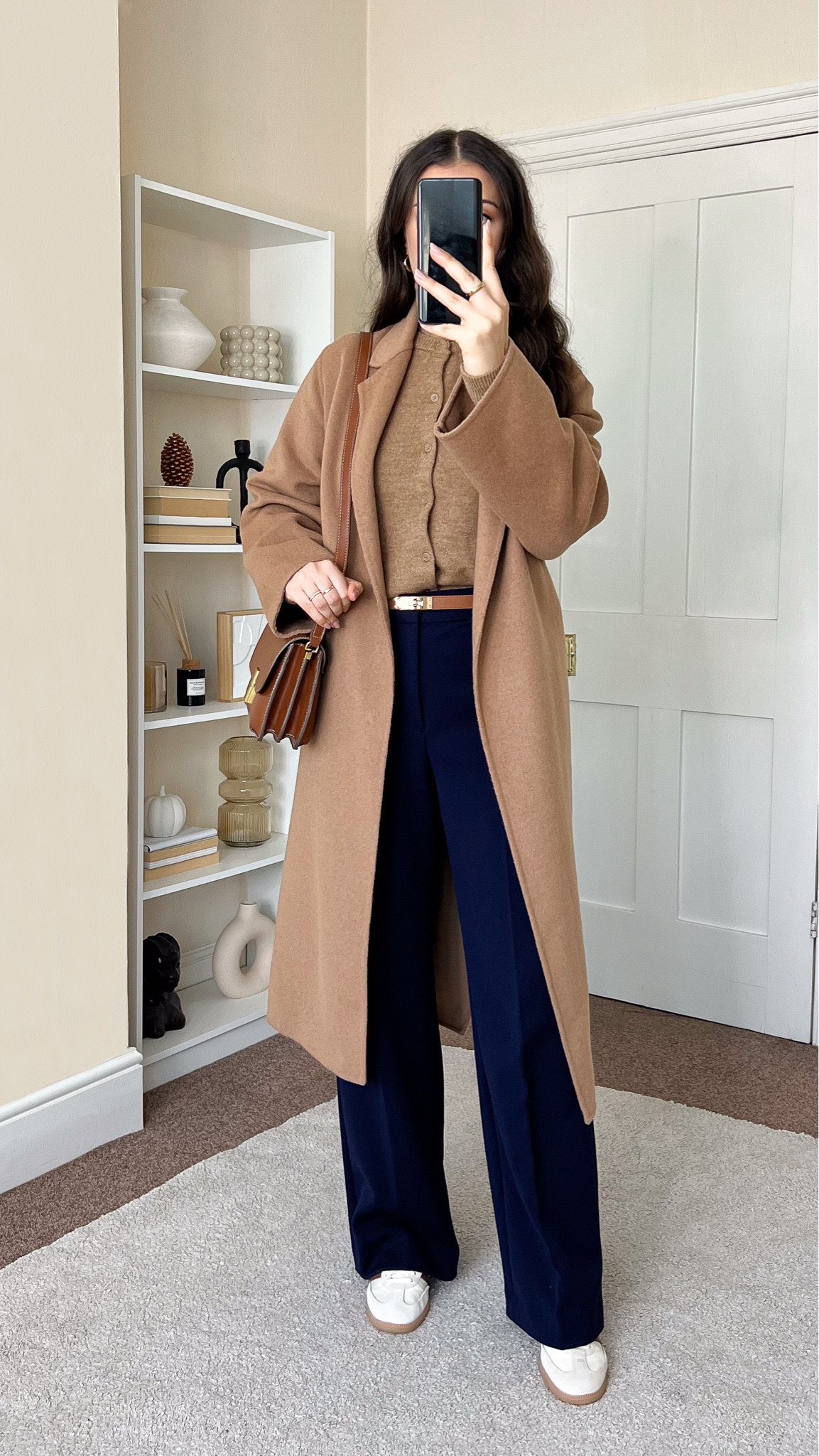 Casual chic autumn outfit. Cardigan is H&M, wearing size S. Coat is old from Mango, wearing size S. I’ve linked similar. Trousers are &OtherStories, wearing size UK10. 

#LTKeurope #LTKstyletip #LTKautumn