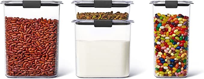 Rubbermaid 8-Piece Brilliance Food Storage Containers for Pantry with Lids for Flour, Sugar, and ... | Amazon (US)