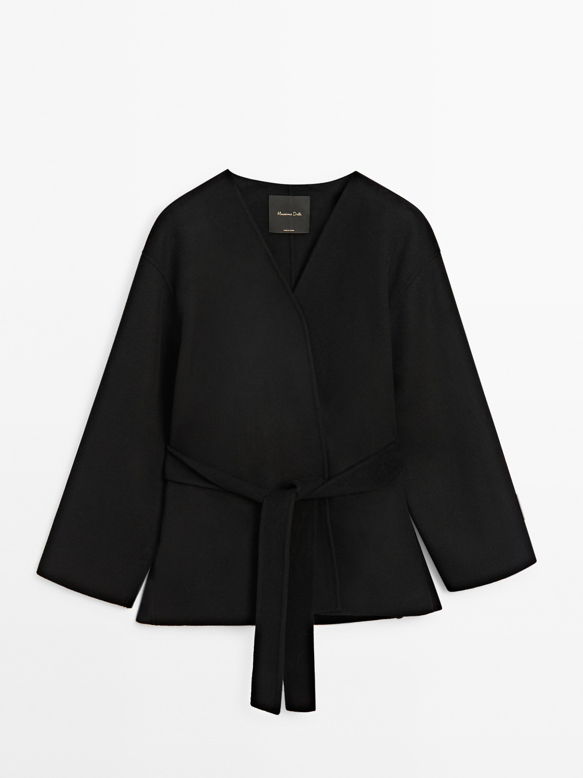 Wool blend robe coat | Massimo Dutti US