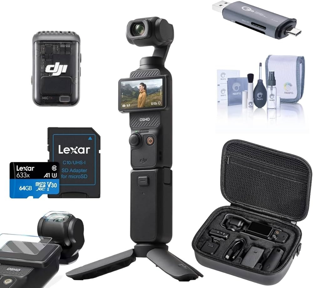 DJI Osmo Pocket 3 Creator Combo, Vlogging Camera, 4K/120fps Video, 3-Axis Stabilization, Mic Incl... | Amazon (US)