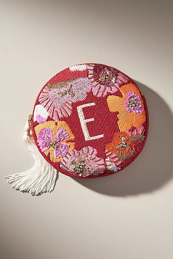 Holiday Monogram Embellished Pouch | Anthropologie (US)