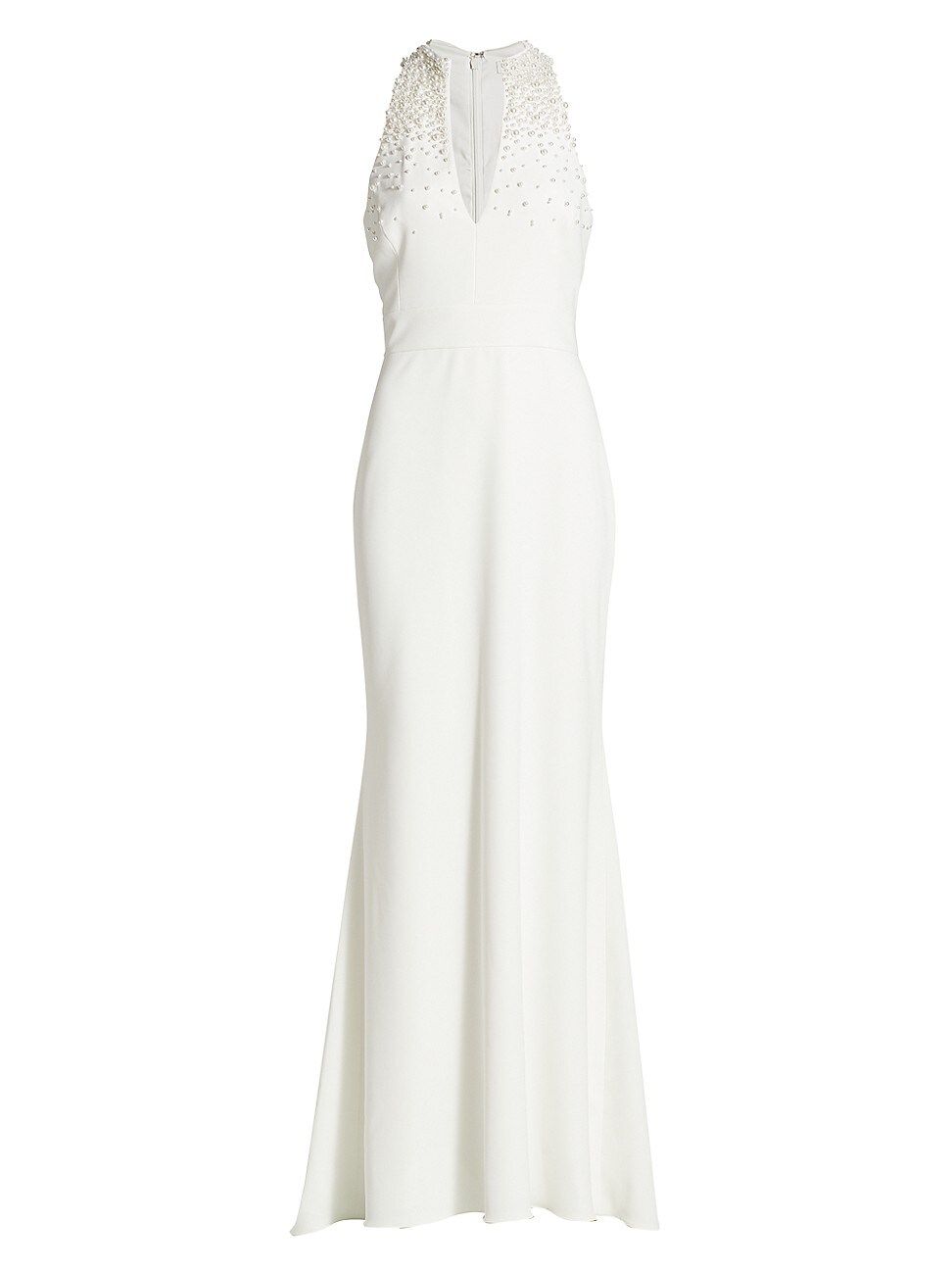 Faux Pearl-Embellished Crepe Gown | Saks Fifth Avenue