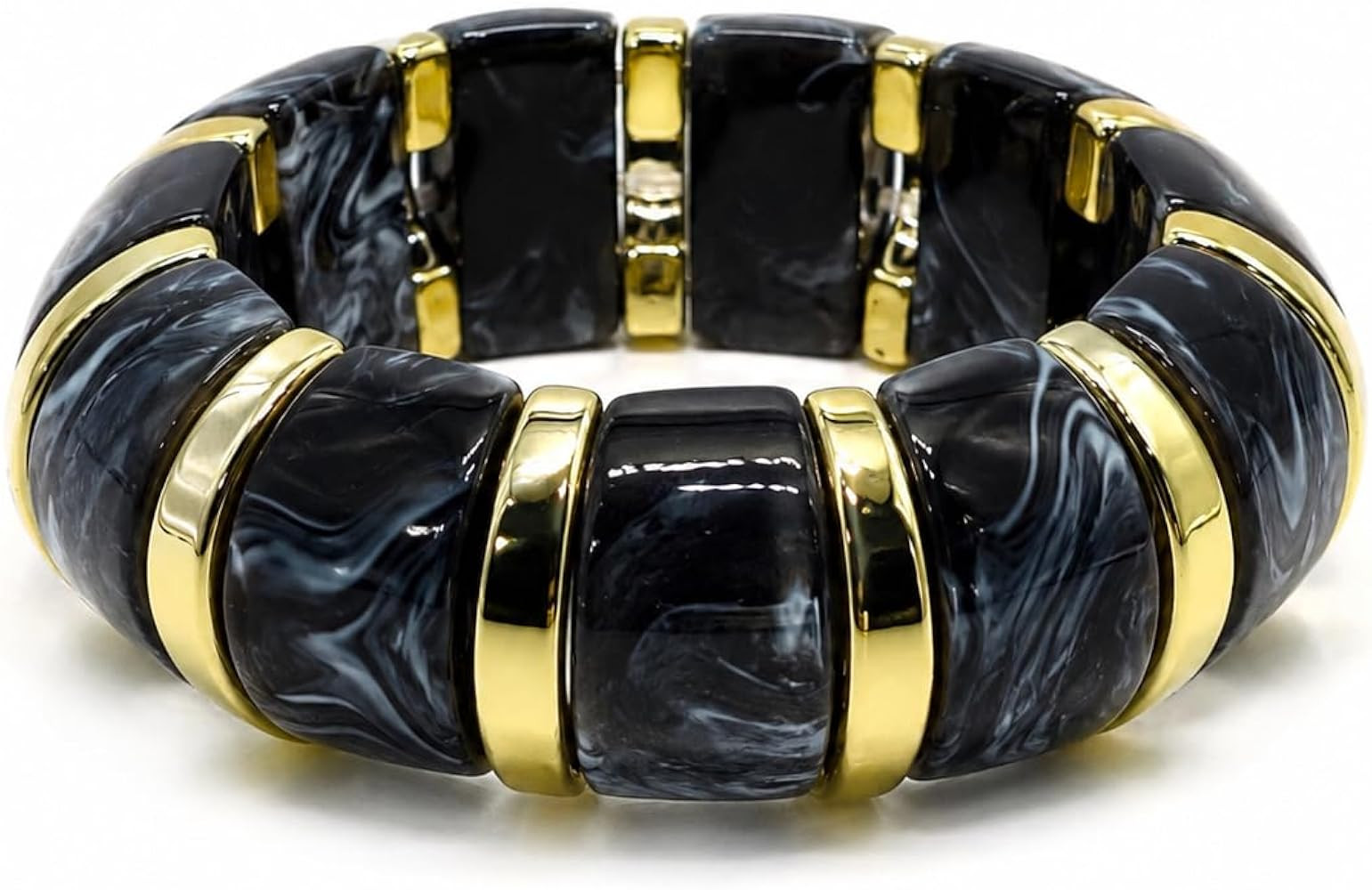 Chunky Resin Bangle Bracelets for Women Stretch Bracelet | Amazon (US)