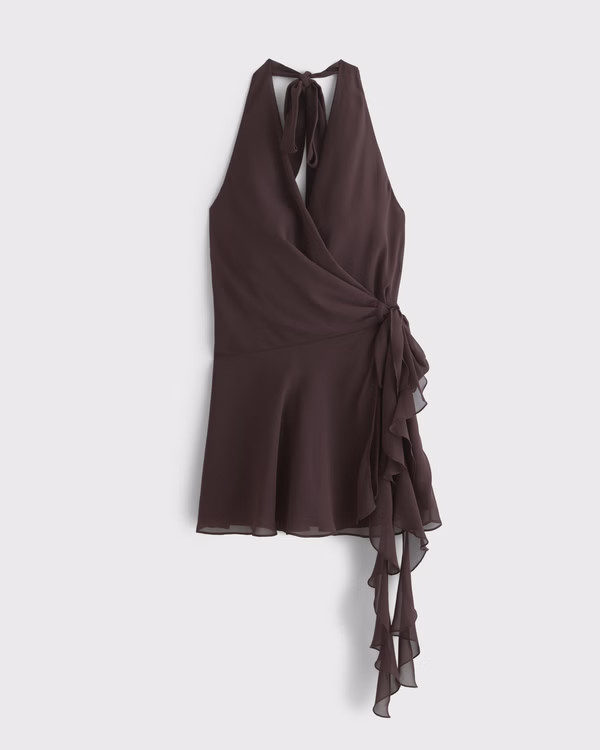 Women's Draped Halter Mini Dress | Women's Dresses & Jumpsuits | Abercrombie.com | Abercrombie & Fitch (US)