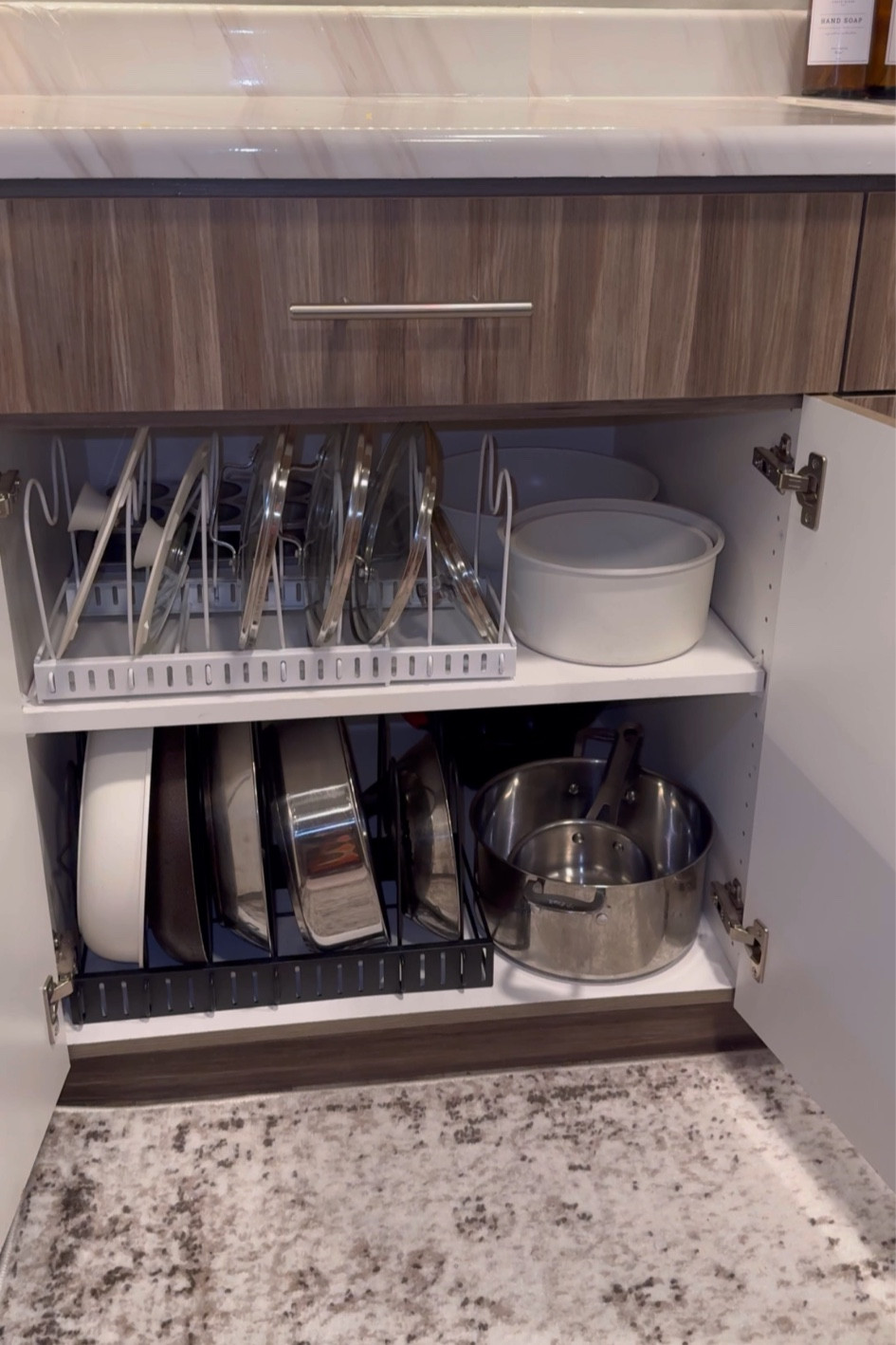 Pots, pans & lids organizers 🥘 #kitchenorganizers #organziedhome #organizedkitchen 

#LTKhome