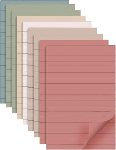 9 Pads Lined Sticky Notes 4x6 in Post, Vintage Colors Self Pad Its, Super Sticking Power Memo Pad... | Amazon (US)