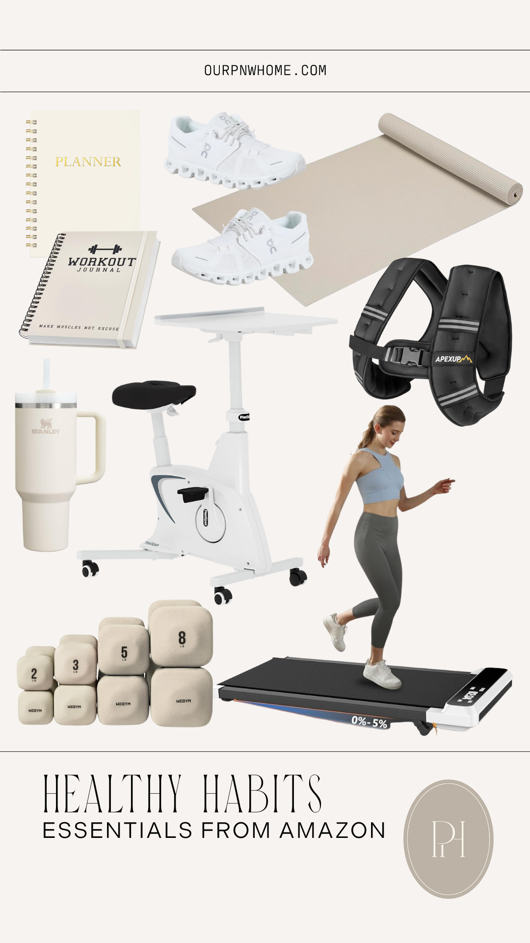 Essentials for healthy habits from Amazon!

home gym, walking pad, bike desk, desk bike, stationary bike, gym mat, exercise mat, yoga mat, workout journal, planner, water bottle, Stanley tumbler, free wights, weighted vest, sneakers, trainers, running shoes, tennis shoes, workout gear, health goals 

 #LTKgrwm #LTKfitnessgoals #LTKselfcare
