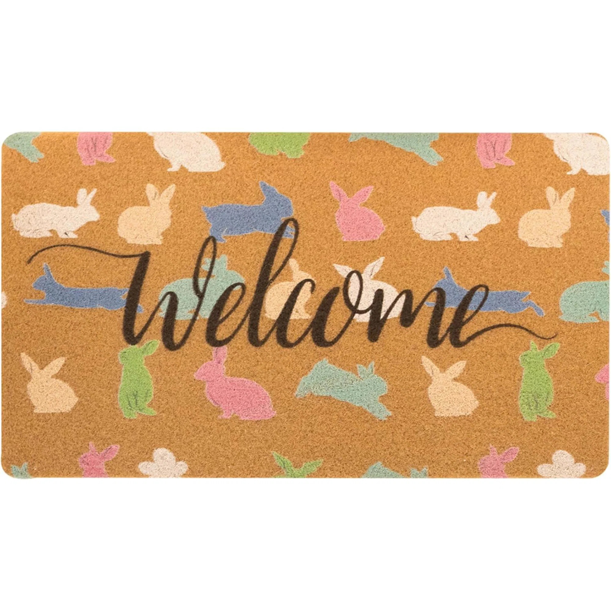 Easter Bunny Welcome Doormat Outdoor Entrance, Spring Cute Rabbit Decor Porch Front Door Mat Outs... | Wayfair North America