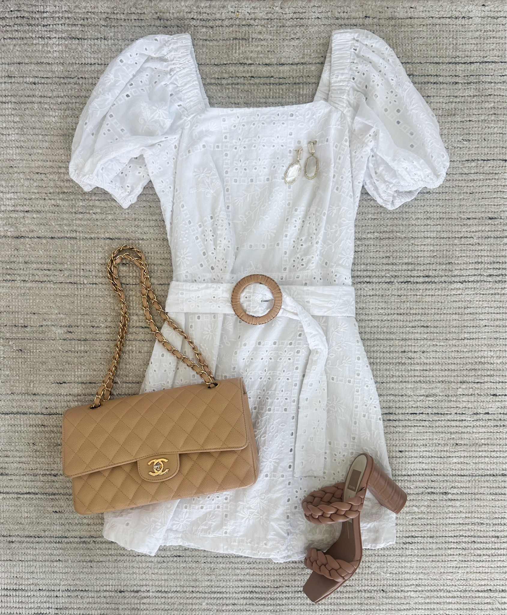 White eyelet belted dress paired with sandals for a chic look! Perfect summer dress that can be dressed up or down  

#LTKSeasonal #LTKStyleTip
