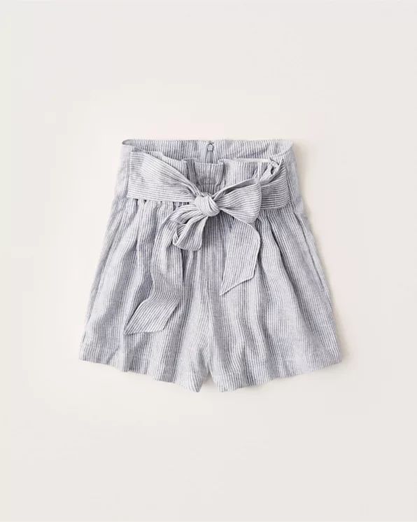 Tie-Waist Linen-Blend Shorts | Abercrombie & Fitch (US)