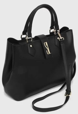 Bolsa Estruturada Santa Lolla Texturizada Preta | Dafiti (BR)