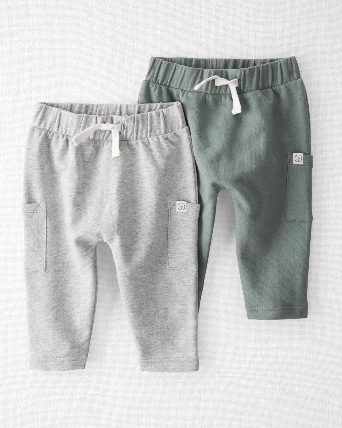 Spring Moss Green, Grey Baby 2-Pack Organic Cotton Sweatpants | carters.com | Carter's