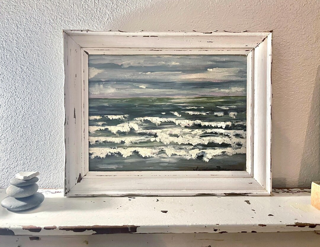 Vintage Original Signed, Seashore Seascape Oil Painting, Moclips Washington Moonstone Beach, Cott... | Etsy (US)