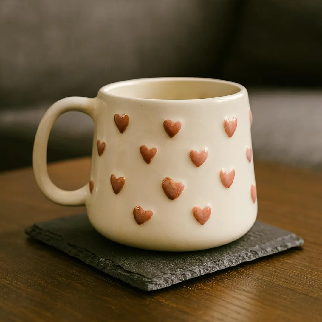 Handmade Ceramic Heart Mug | 3D Heart Coffee Cup | Valentine’s Day Gift | Handmade Pottery Mug ... | Etsy (US)