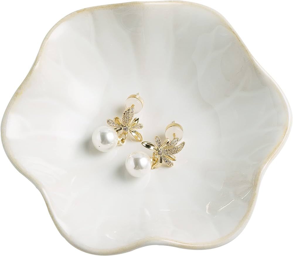 BEUNAIZER Jewelry Dish Tray, Ring Dish, Ceramic Trinket Tray, Key Bowl, Decorative Plate, Gifts f... | Amazon (US)