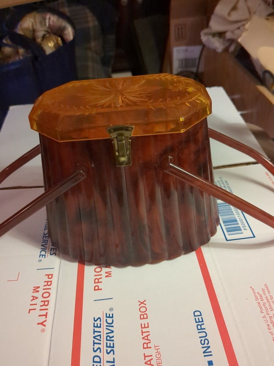 Beautiful Vintage Lucite Box Purse Handbag Elsa Mfg Co American Amber. Must See! | eBay US