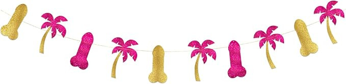 Tropical Bachelorette Party Glitter Banner – Luau- Hawaii - Aloha -Tropical - Tiki - Summer The... | Amazon (US)