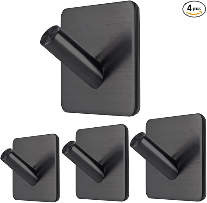 Fotosnow Adhesive Towel Hooks No Drill Waterproof Stainless Steel Stick on Shower Hooks Towel Hol... | Amazon (US)