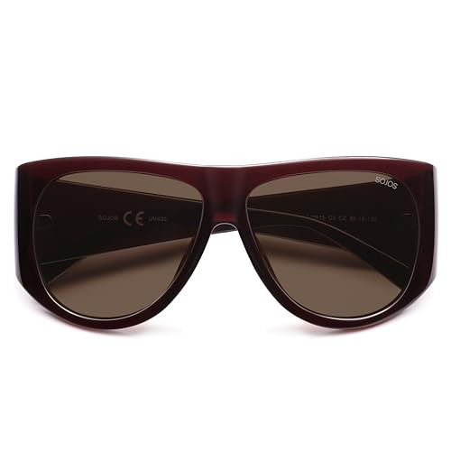 SOJOS Vintage Retro Oversized Big Aviator Polarized Sunglasses Womens Men SJ2615 | Amazon (US)
