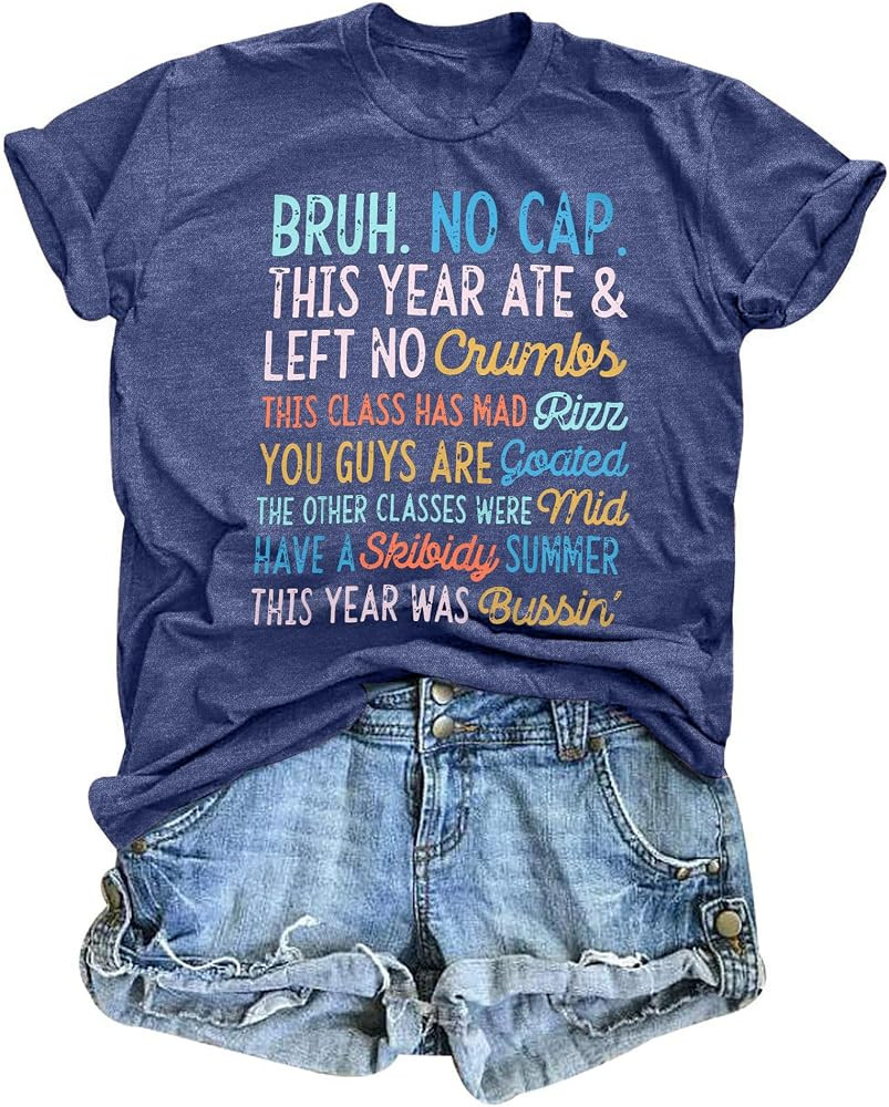 Last Day of School Shirts Bruh Teacher T-Shirt Admit It You'll Low Key Miss Me Bruh Vacation T-Shirt | Amazon (US)