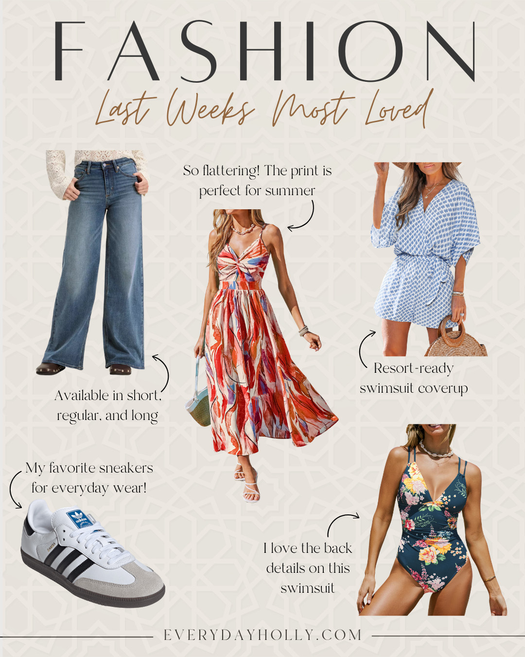 Last week's most loved fashion finds, vacation ready pieces, sneakers for everyday wear, wide leg jeans, petite friendly jeans, maxi dress, romper, coverup, one piece swimsuit, everydayholly 

 #LTKSeasonal #LTKPetite #LTKTravel