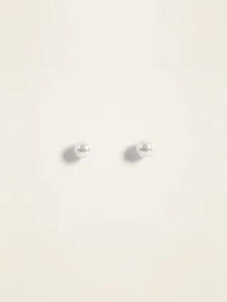 Sterling Silver Faux-Pearl Stud Earrings for Women | Old Navy (US)