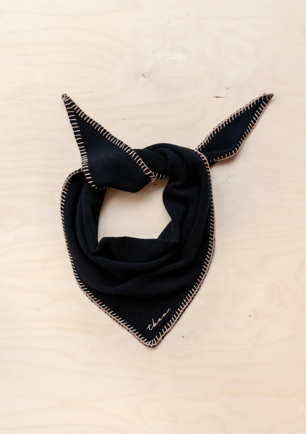 Merino Triangle Scarf in Black Stitch | The Tartan Blanket Co.