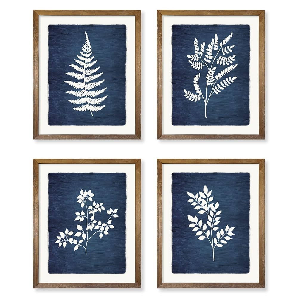 Vintage Botanical Wall Art - Royal Blue Wall Decor - Flower Plant Wall Print - 8x10 Unframed - Mi... | Amazon (US)