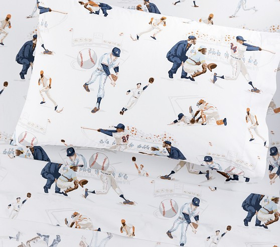 Vintage Baseball Organic Sheet Set & Pillowcases | Pottery Barn Kids