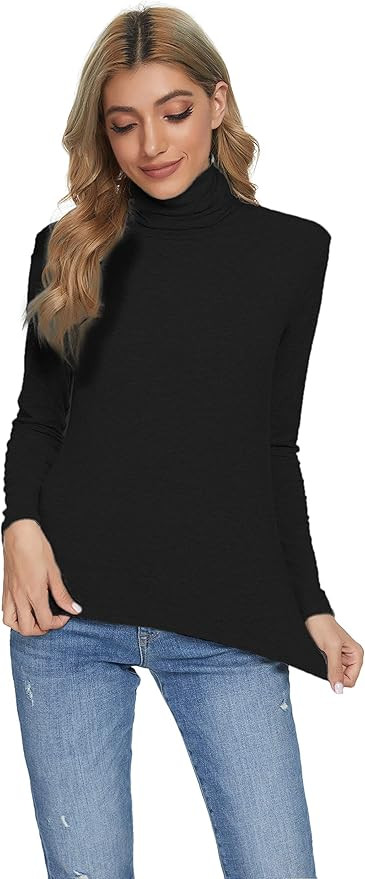 Evagnee Womens Long Sleeve Turtleneck Lightweight Slim Active Shirt | Amazon (US)