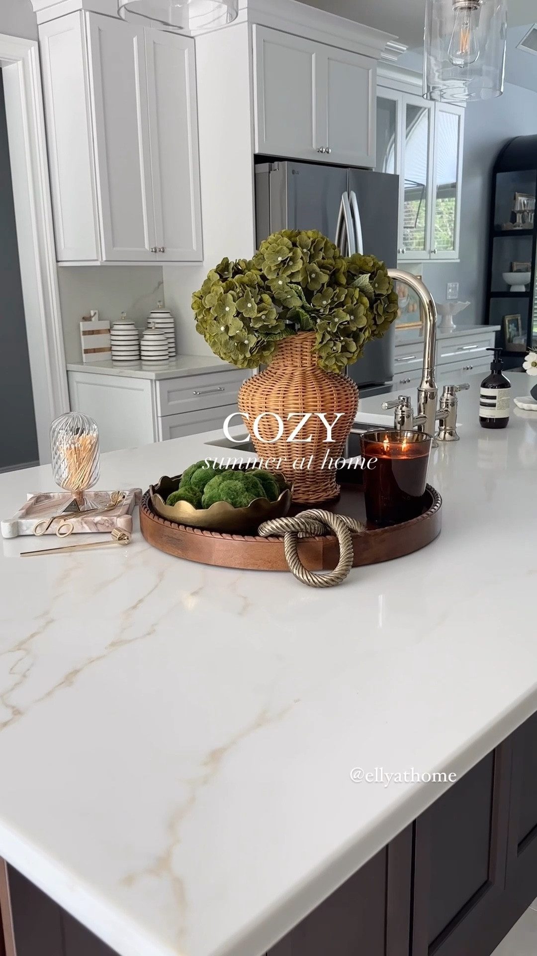 Cozy summer kitchen! Shop Studio McGee collection, wood tray, brass bowl, marble tray, candles, canisters, artwork, ruffle bowl + more! Amazon home, Target, Walmart, Crate & Barrel, Lowe’s, Wayfair 

#LTKHome #LTKStyleTip #LTKFindsUnder50