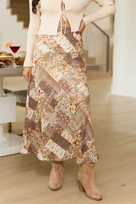 Holland Patchwork Maxi Skirt | Pink Lily