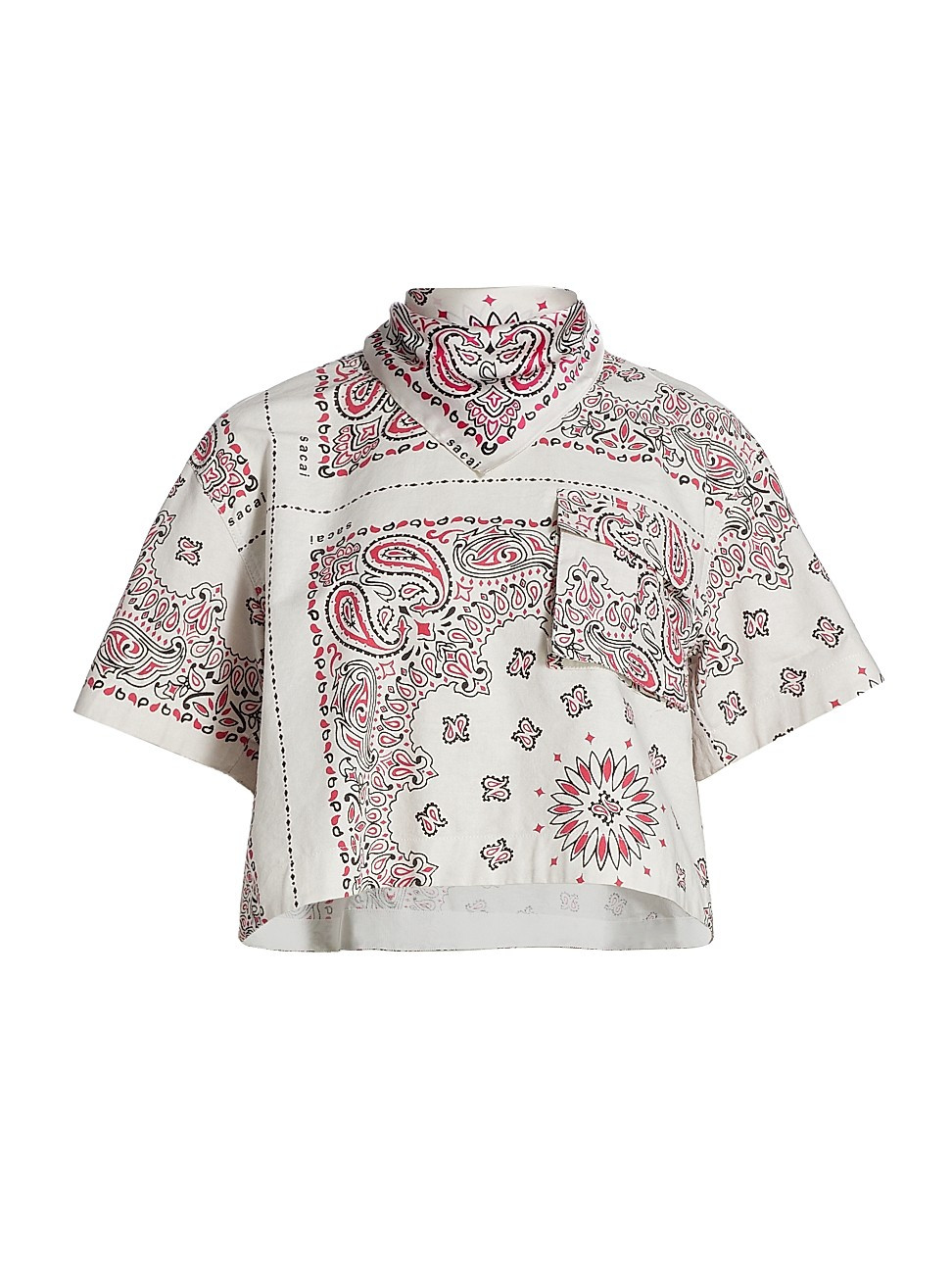Bandana-Print Cropped Shirt | Saks Fifth Avenue