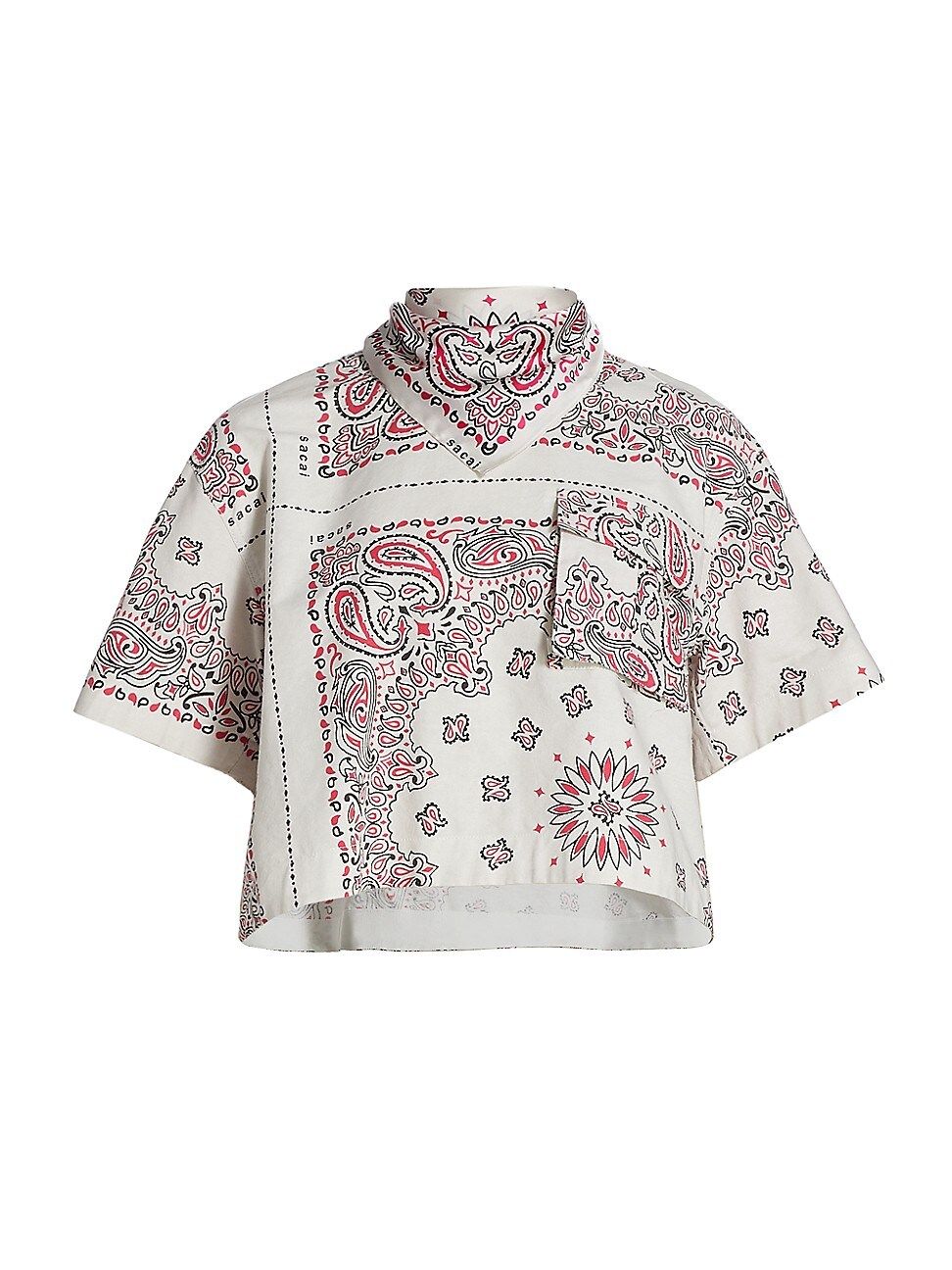 Bandana-Print Cropped Shirt | Saks Fifth Avenue