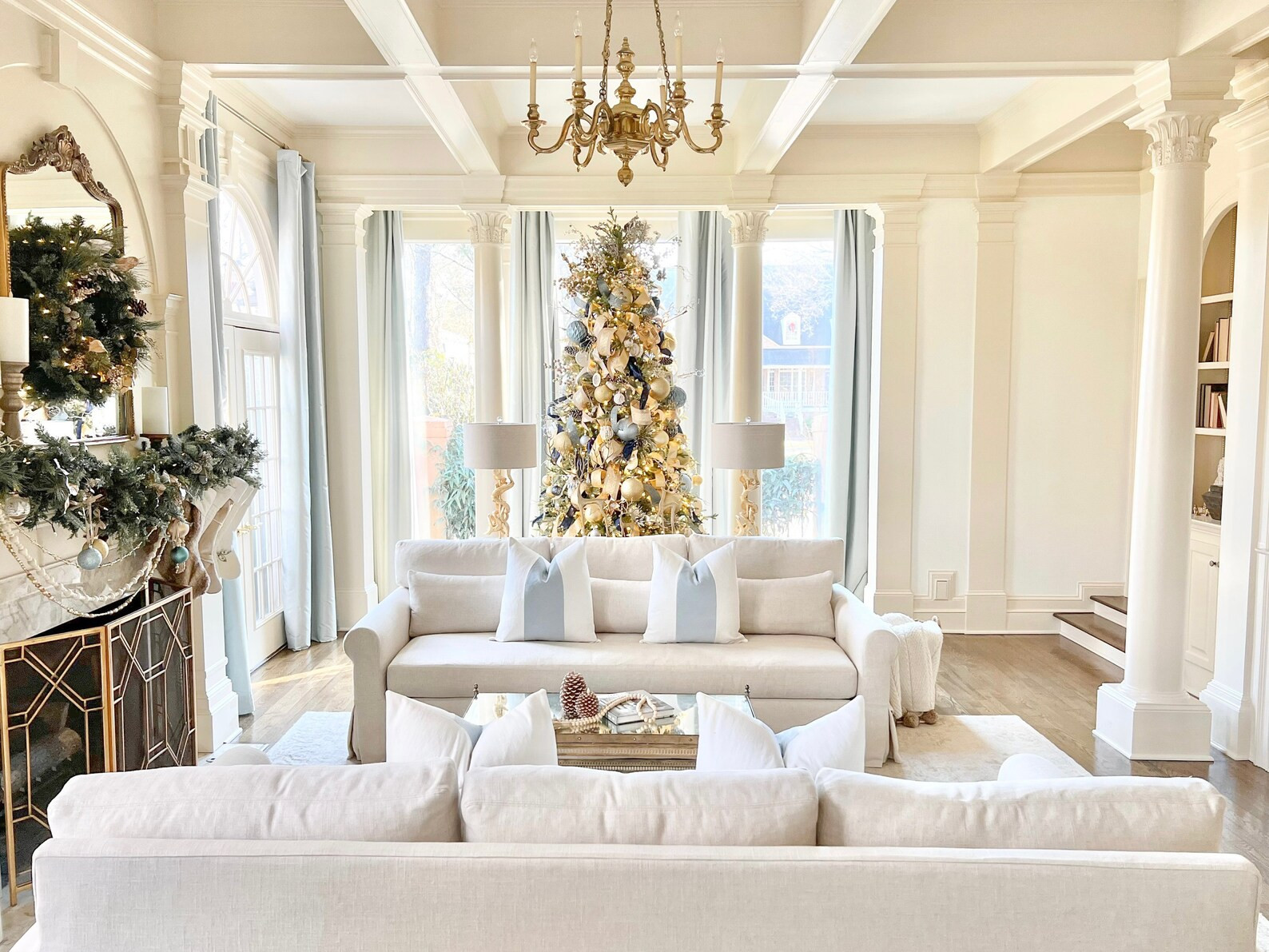 Classic With Baby Blue Velvet Panel Pillow Cover - Etsy | Etsy (US)