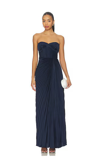 AMUR Joyceann Sweetheart Gown in Navy. - size 10 | Revolve Clothing (Global)